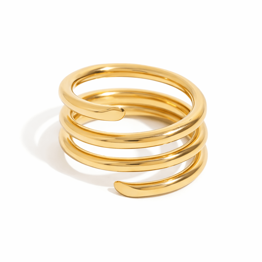 ELENYS Layers Max – pozlacený prsten 18K žluté zlato Velikost: 6 (EU: 51-53)