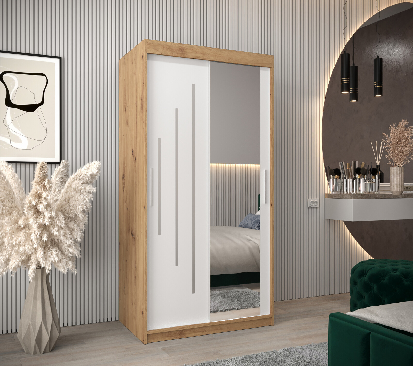 Šatní skříň Abi Y2 Barva korpusu: Bílá, Rozměry: 100 cm, Dveře: Bílá