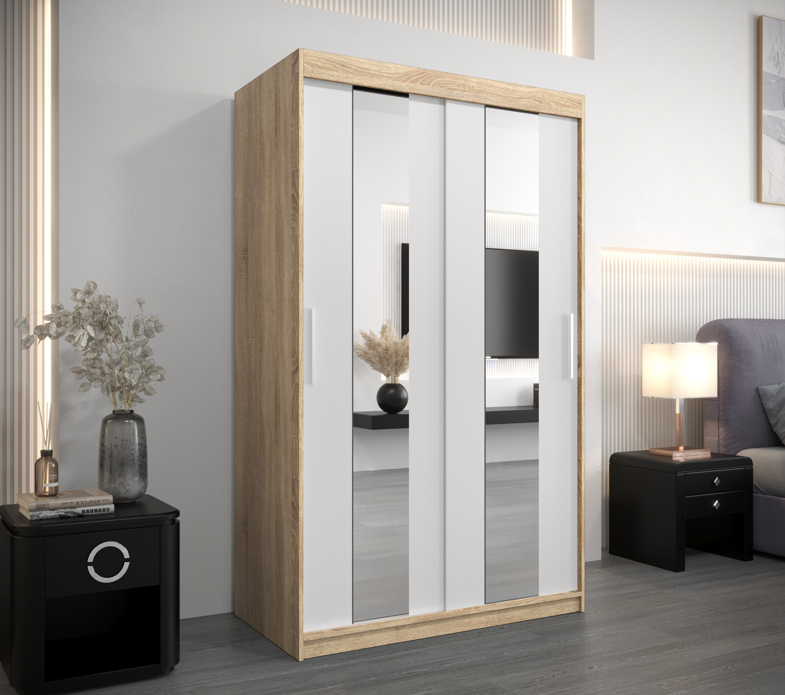 Šatní skříň Abi Po Barva korpusu: Bílá, Rozměry: 100 cm, Dveře: Bílá