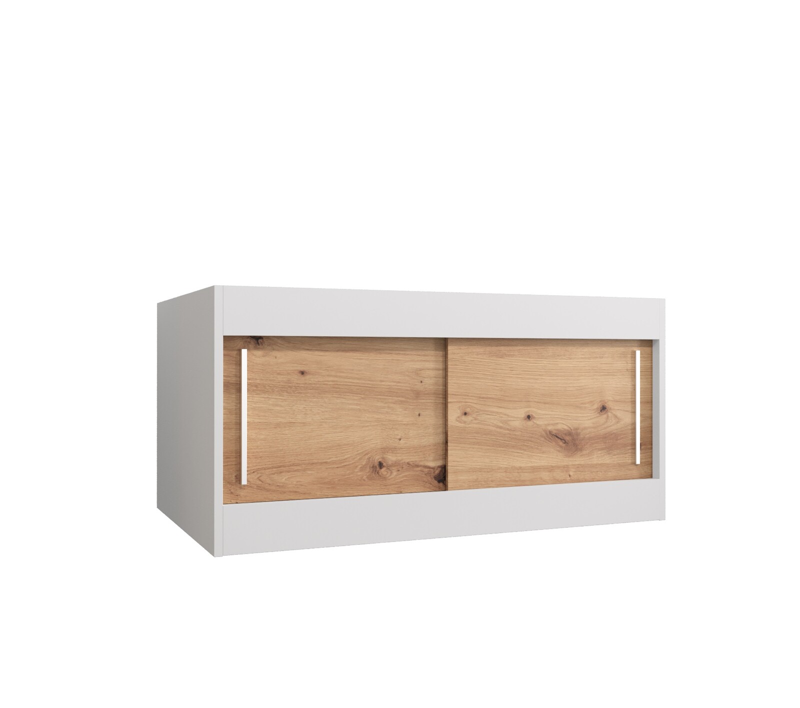 Nástavec na skříň Abi Barva korpusu: Bílá, Rozměry: 100 cm, Dveře: Dub artisan