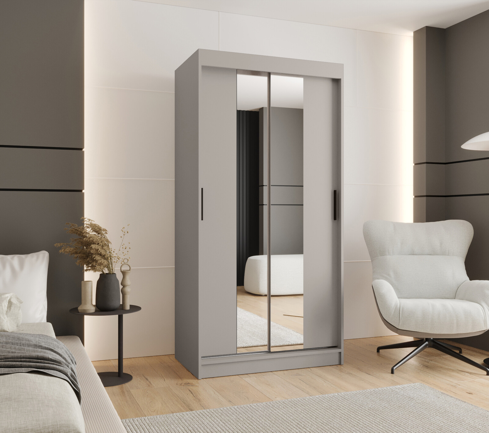 Šatní skříň Abi Rubino T1 Rozměry: 100 cm, Barva korpusu + barva dveří: Kašmír