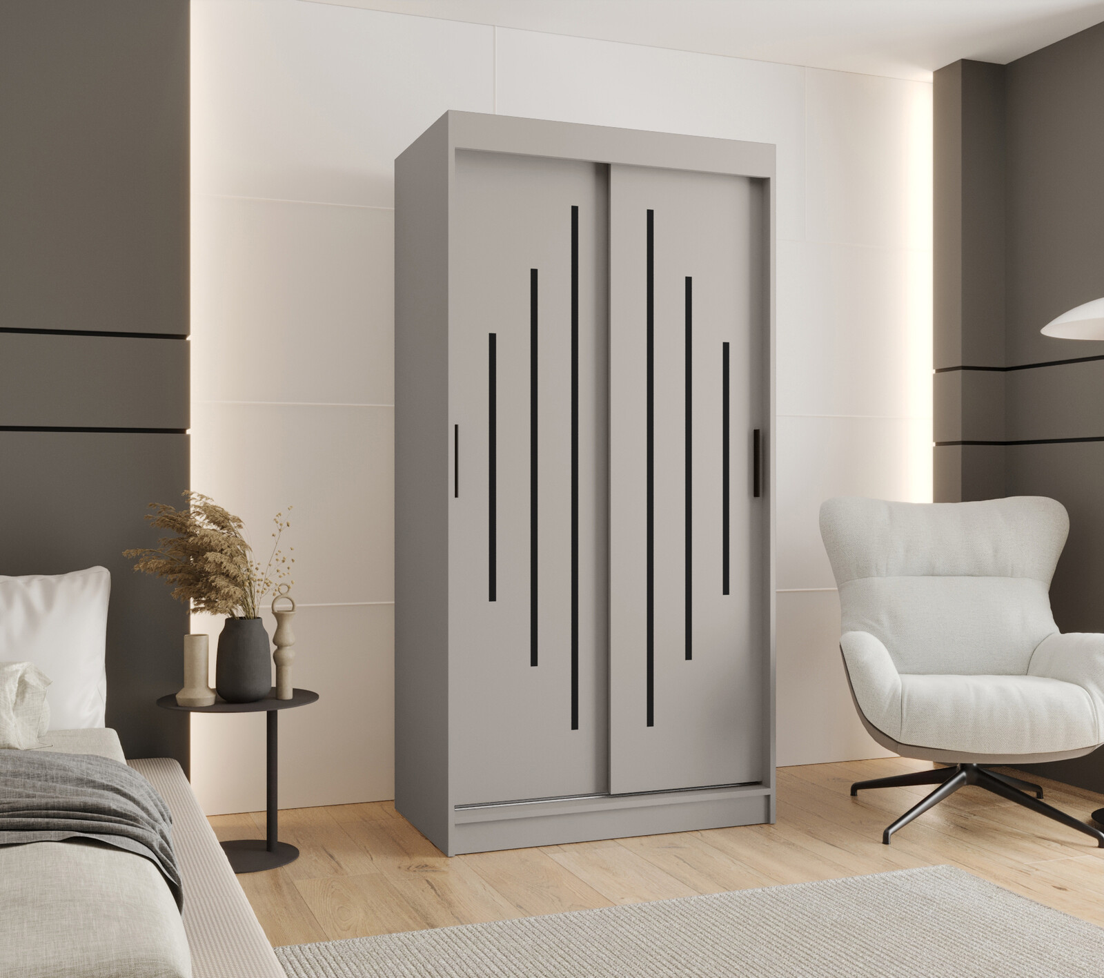 Šatní skříň Abi Rubino Y Rozměry: 100 cm, Barva korpusu + barva dveří: Kašmír