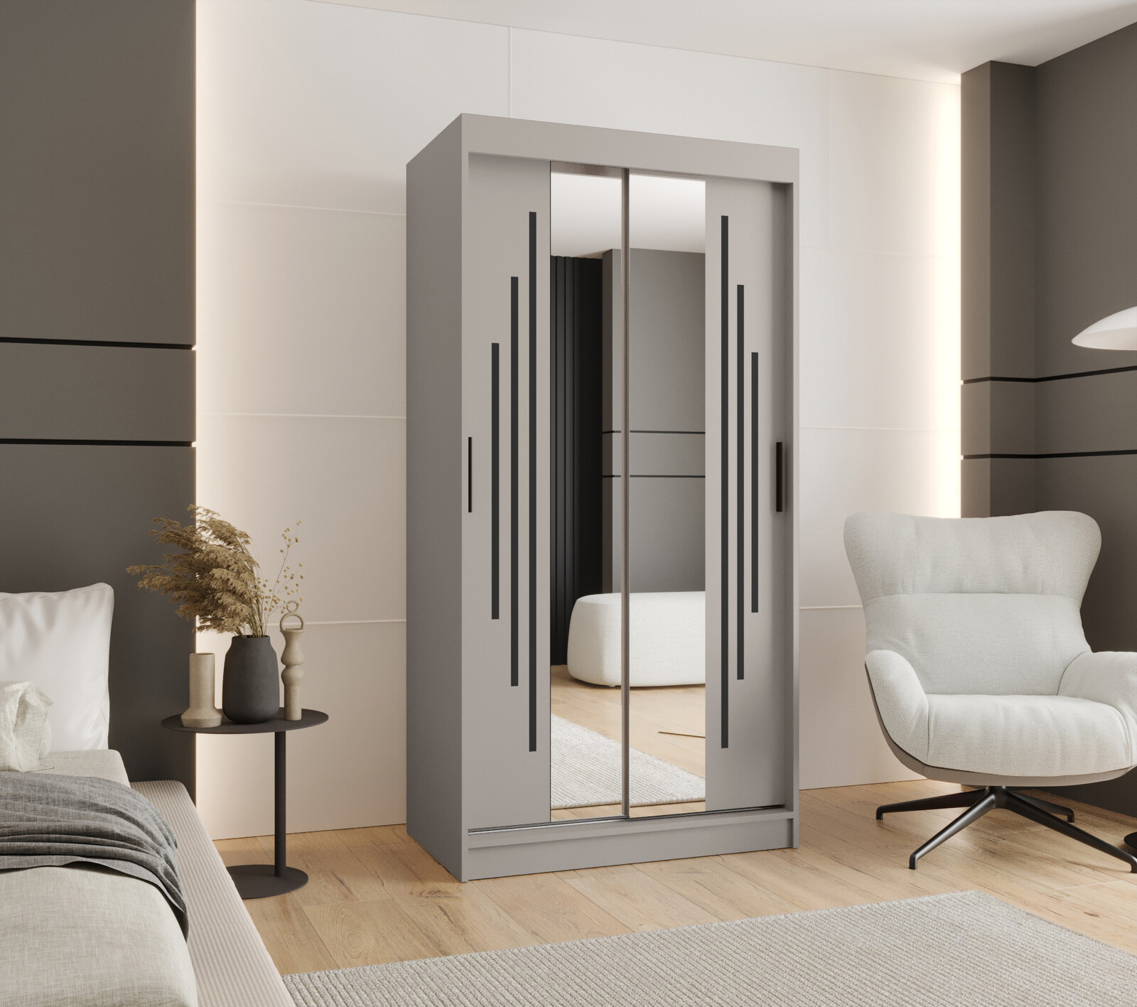 Šatní skříň Abi Rubino Y1 Rozměry: 100 cm, Barva korpusu + barva dveří: Kašmír