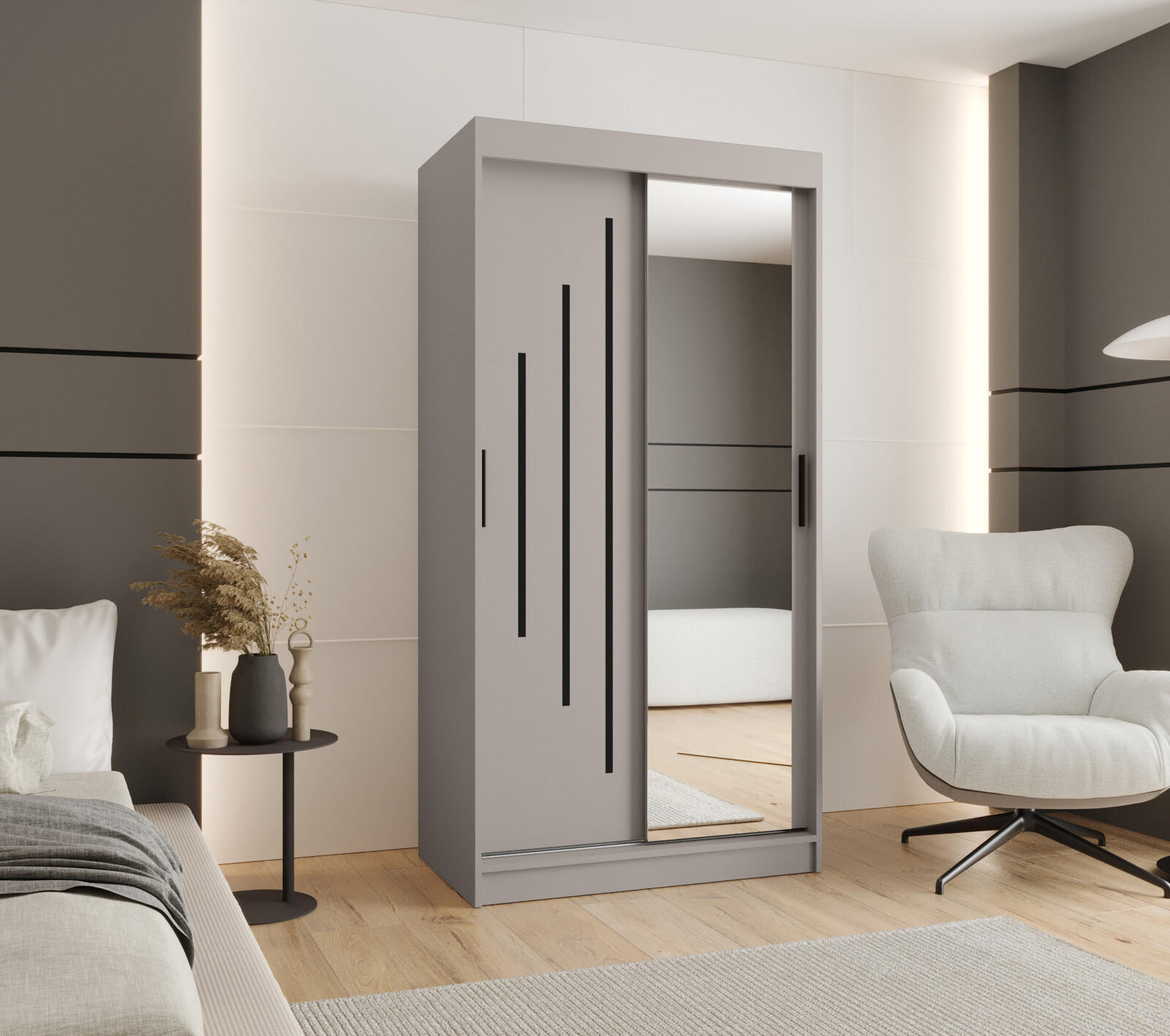 Šatní skříň Abi Rubino Y2 Rozměry: 100 cm, Barva korpusu + barva dveří: Kašmír