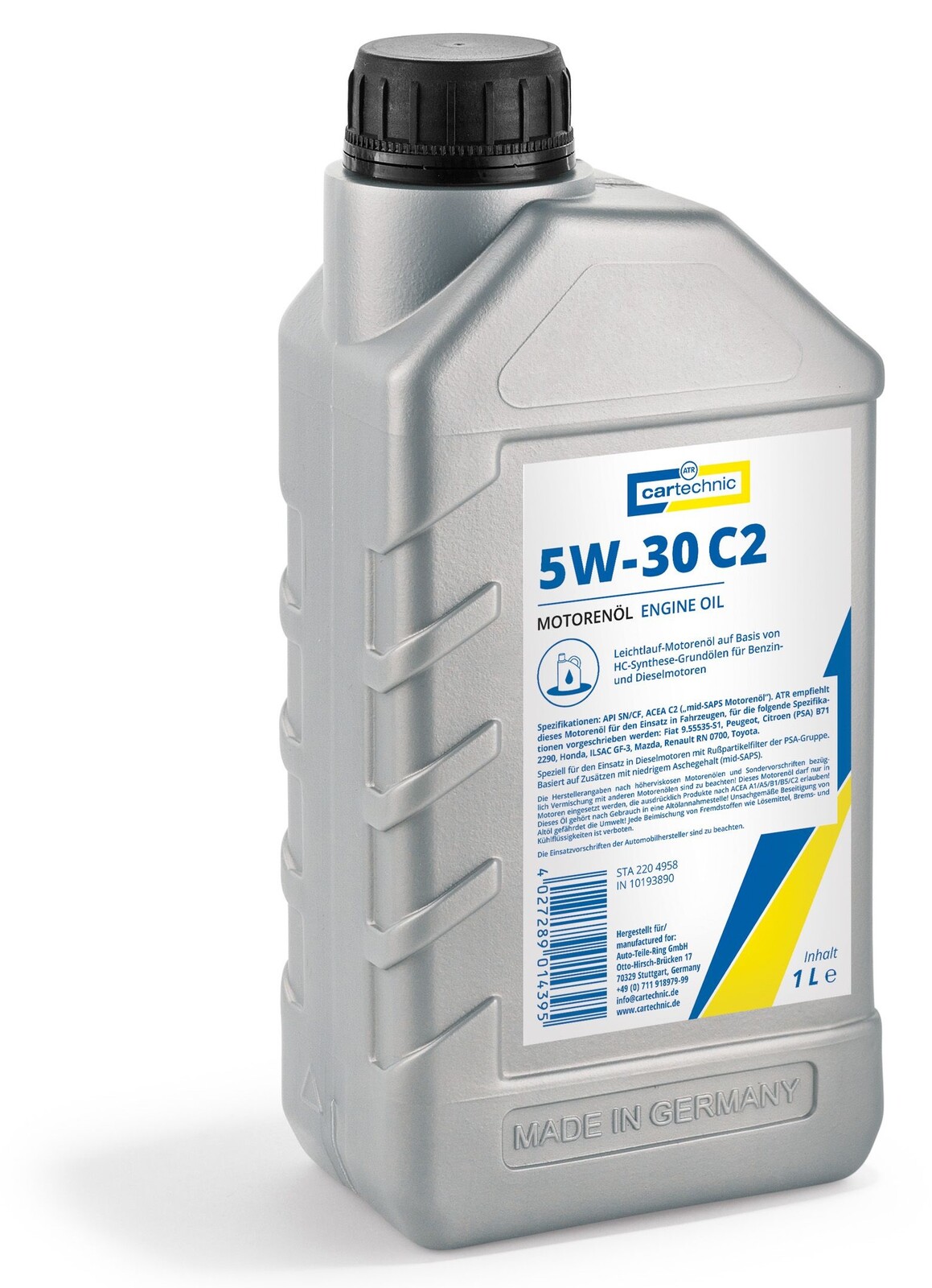 Motorový olej 5W-30 C2, pro koncern PSA, různé objemy - Cartechnic Objem: 1 L