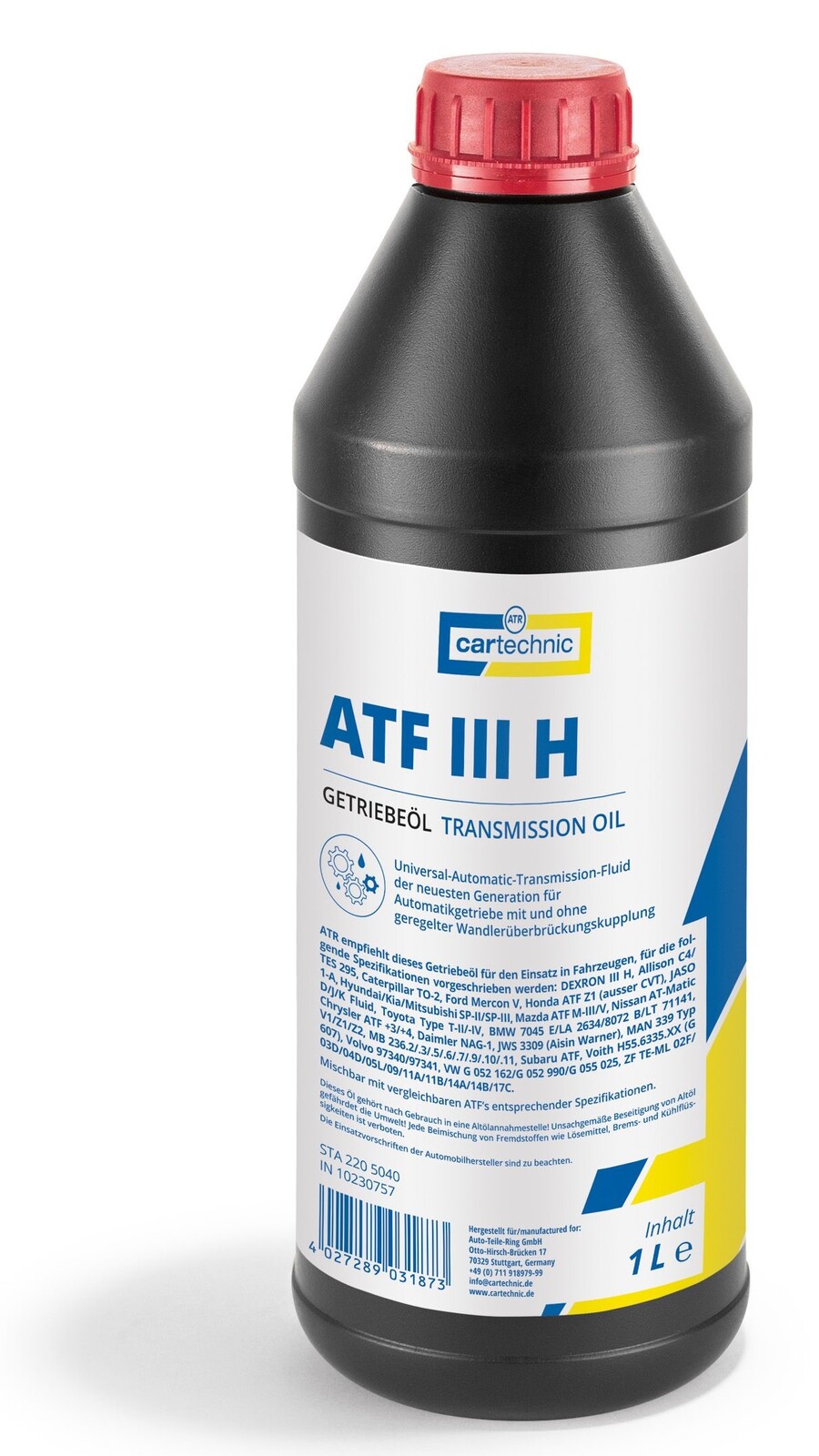 Převodový olej, kapalina do posilovačů řízení ATF III H, různé objemy - Cartechnic Objem: 1 L