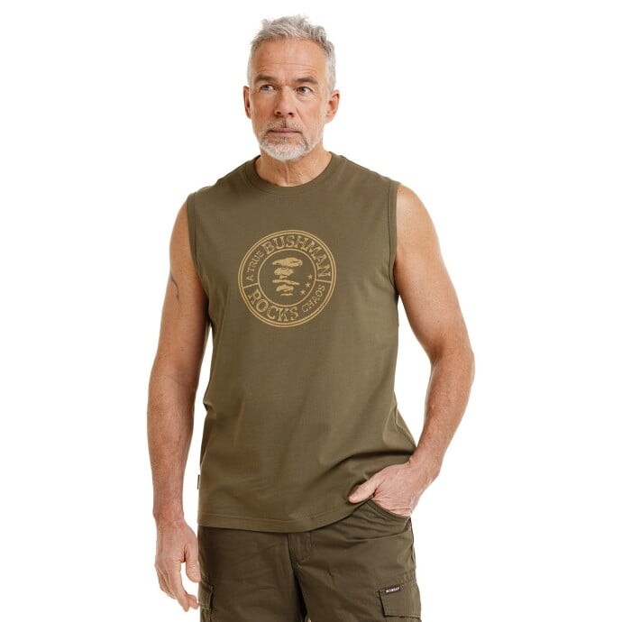 Bushman Pánský nátělník Kunto, tmavá khaki M