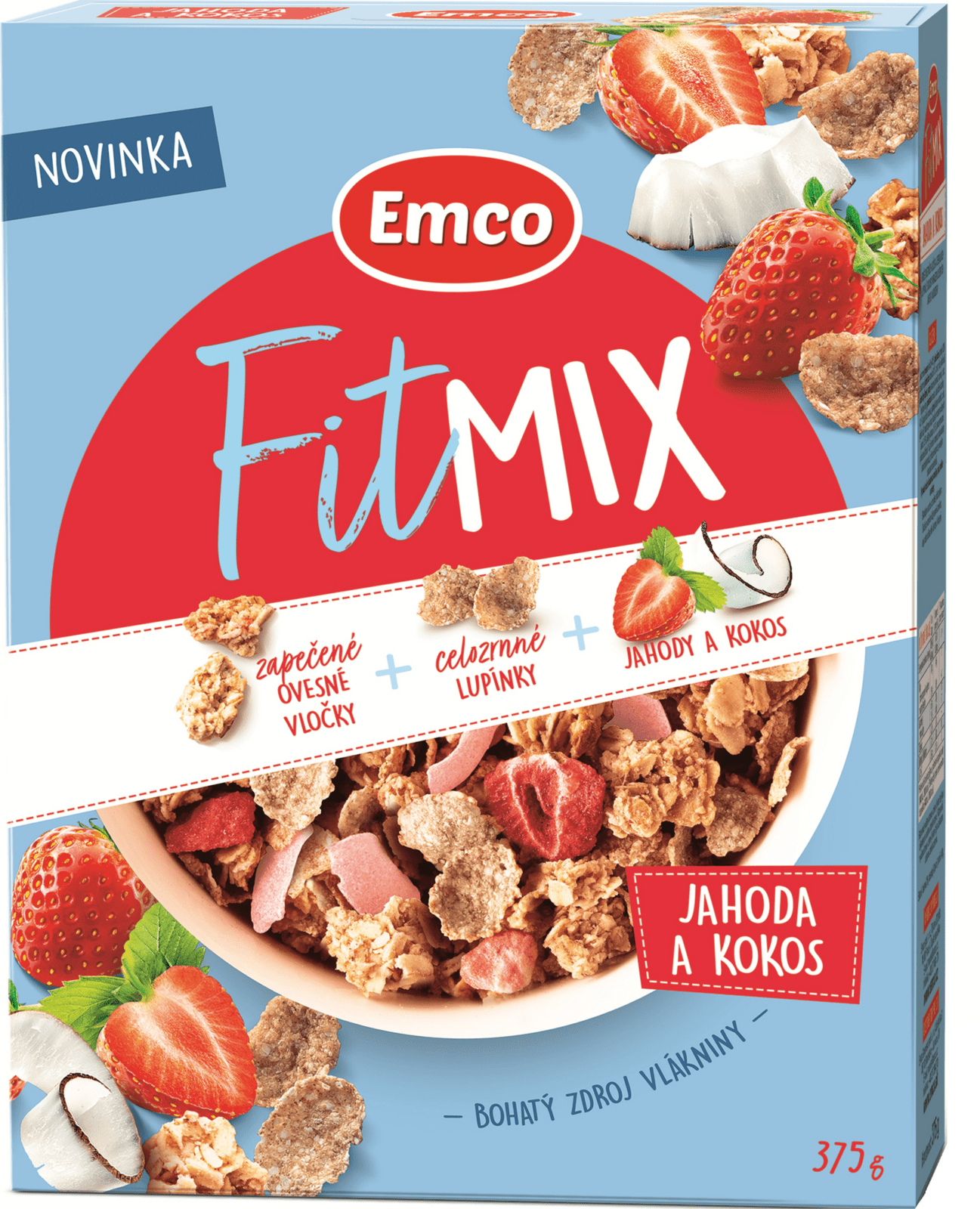 EMCO Fitmix jahoda a kokos 375 g