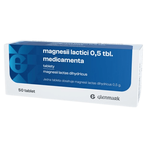 GLENMARK Magnesii Lactici 0.5g MVM 50 tablet 50 ks