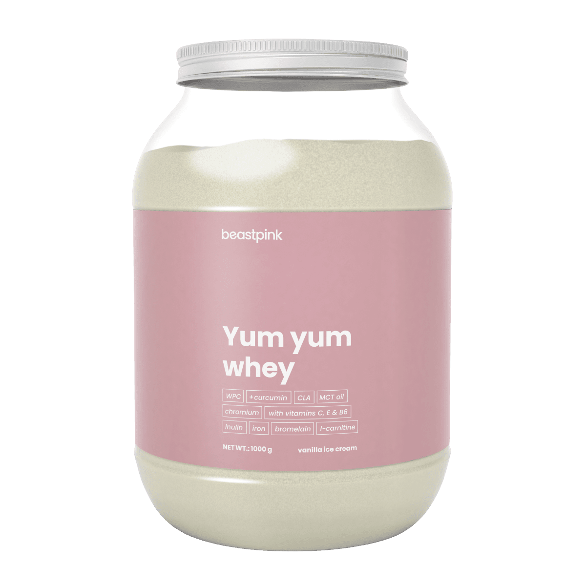 GYMBEAM BeastPink Yum Yum Whey vanilla ice cream 1000 g