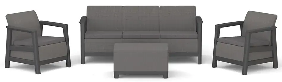 Keter Set SCANDI LINEA 3 SEATERS - Mountain Grey/Grafit
