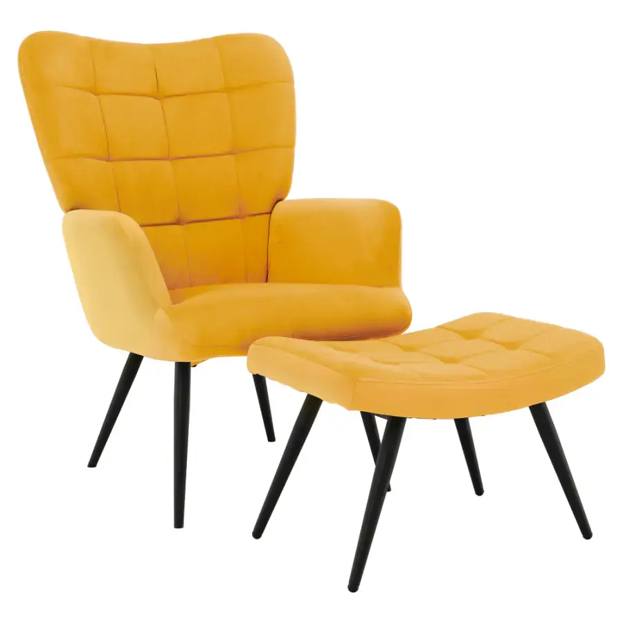 Tempo Kondela Křeslo s podnoží HABEN - žlutá/černá
