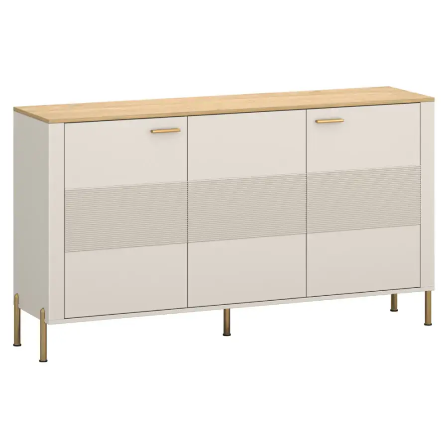 Tempo Kondela Komoda RUNOL 3D - kašmír/dub