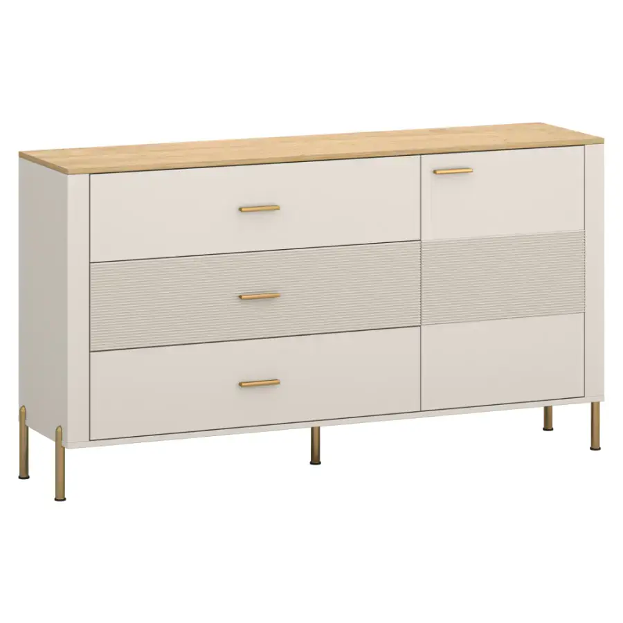 Tempo Kondela Komoda RUNOL 1D3S - kašmír/dub