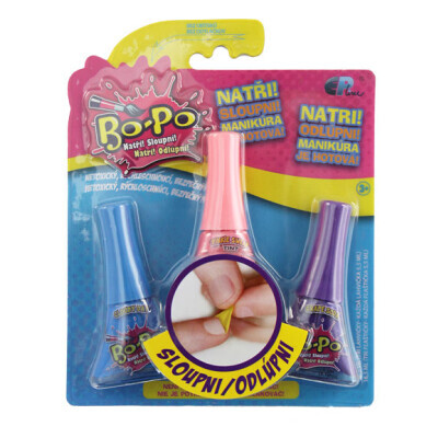 BO-PO sada 3 laky na nehty - Fialová, růžová, zelená