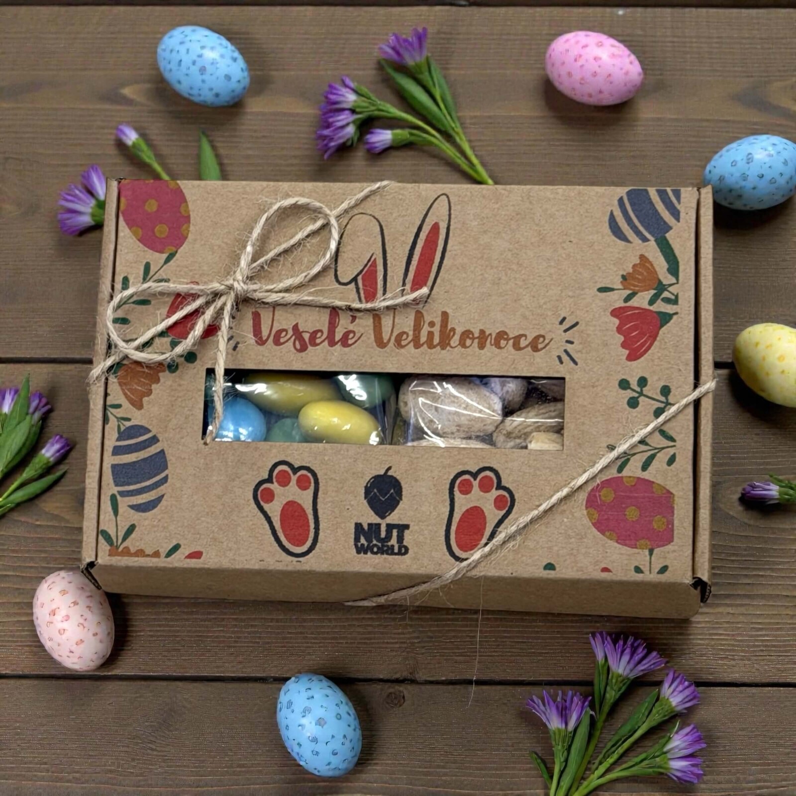 Nutworld.cz Dárková krabička 2x50g mix VELIKONOČNÍ