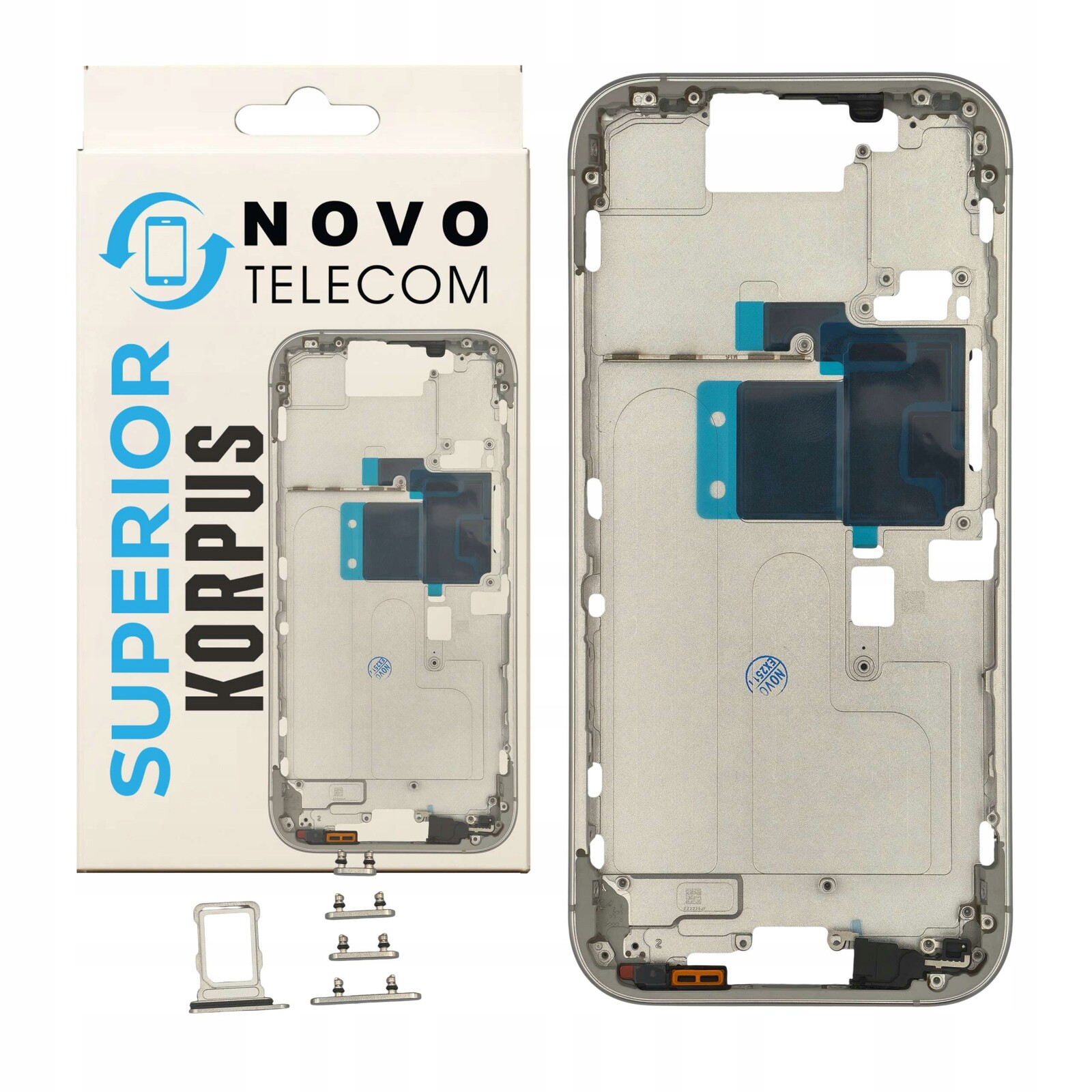 Tělo rámeček pouzdra pro iPhone 16 Pro, kompletní zadní strana pouzdra