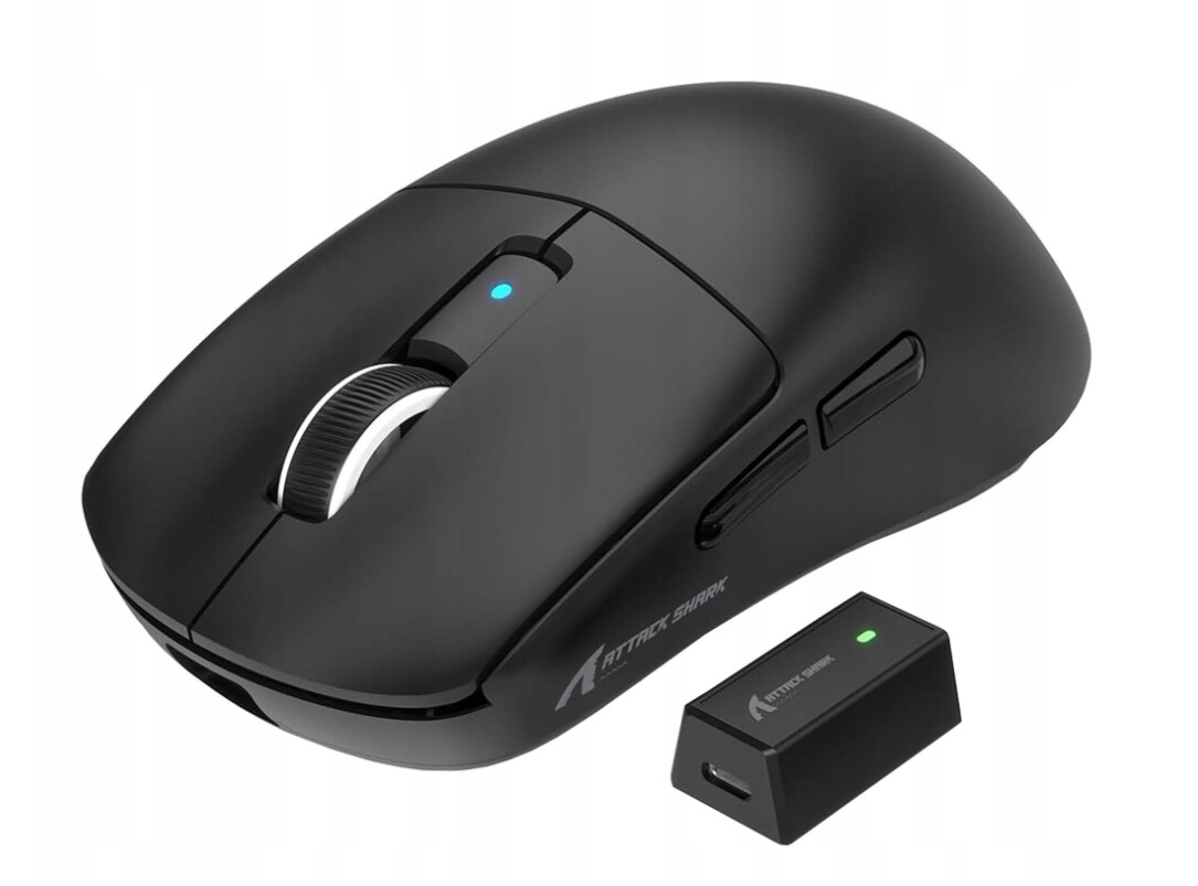 Bezdrátová myš černá 39 g Attack Shark R6 Dpi 42000 BT/2.4G/drátová