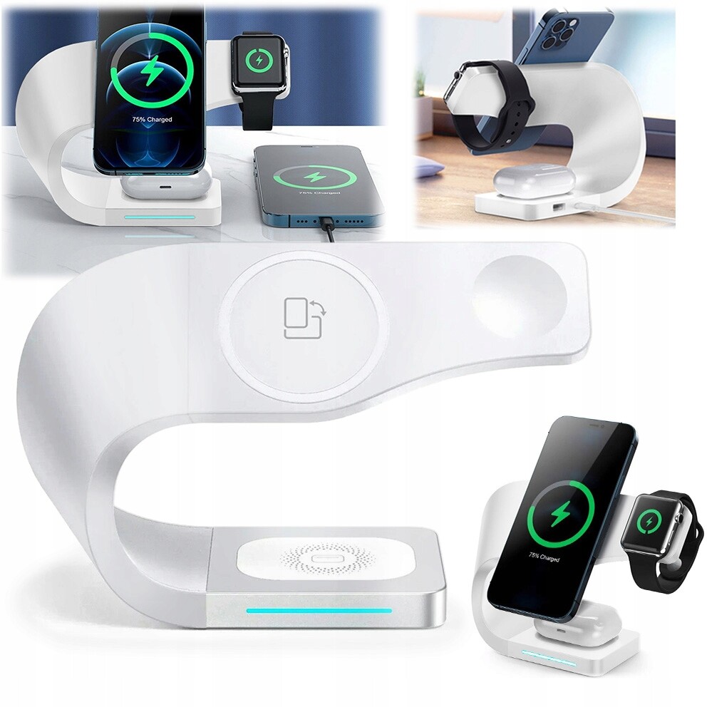 Magnetická bezdrátová indukční nabíječka 4v1 Qi Quick Charge 15W Usb