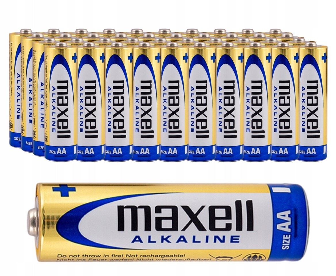 Baterie 40 Kusů Alkalické Maxell LR06 Aa 1.5V LR6 Baterie Sada Tužkové Baterie