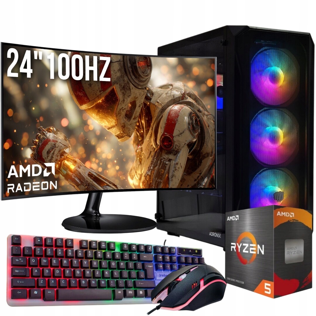 Herní Pc Ryzen 5 5500 Rx 7600 8GB 16GB DDR4 Ram 512GB Ssd Wi-Fi WIN11