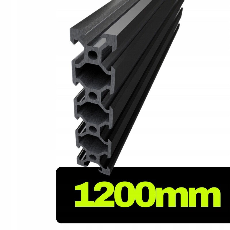 Hliníkový profil V-slot 2080 černý o délce 120 cm