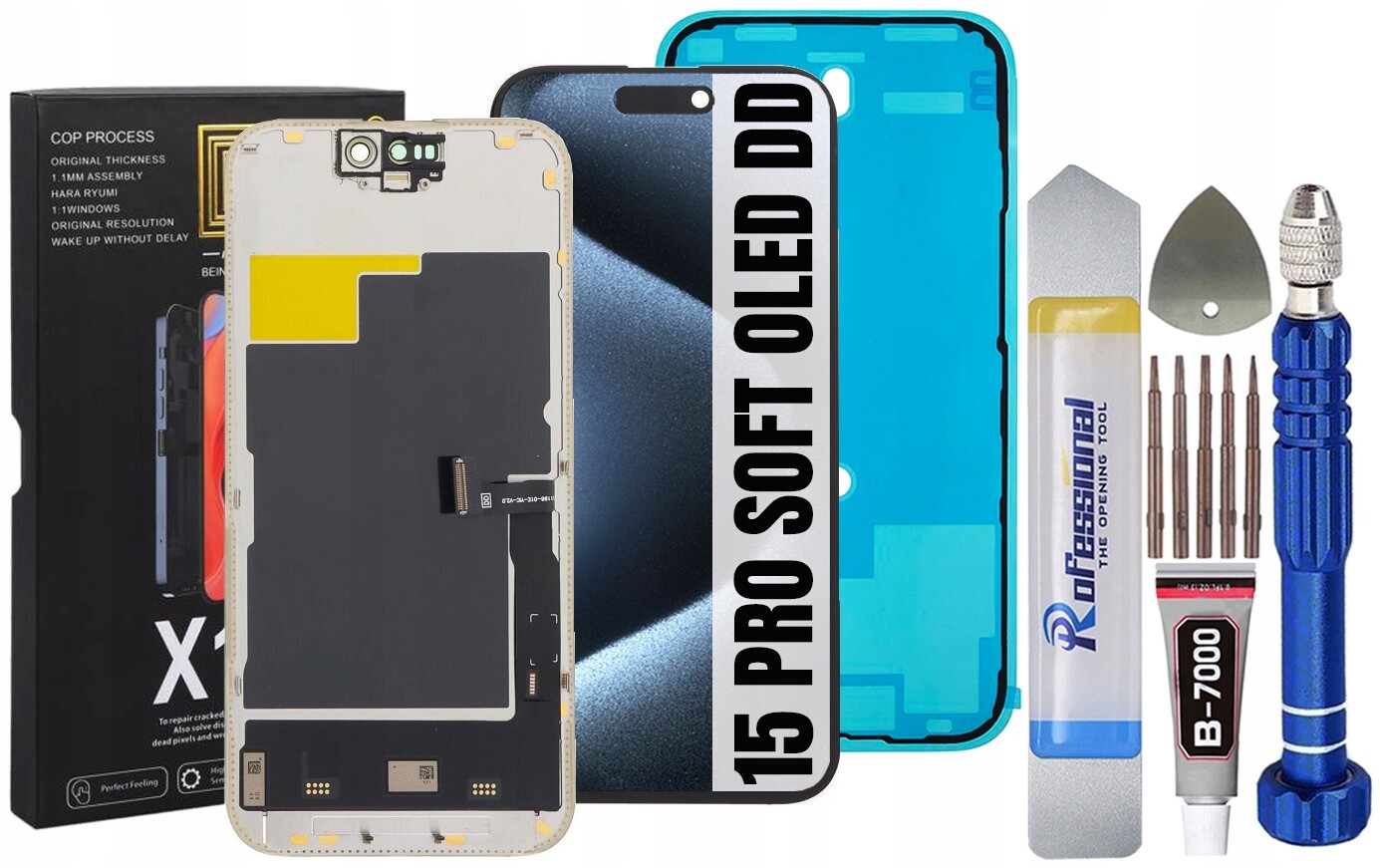 Displej Pro Iphone 15 Pro Soft Oled DD IC 120HZ Displej Těsnění