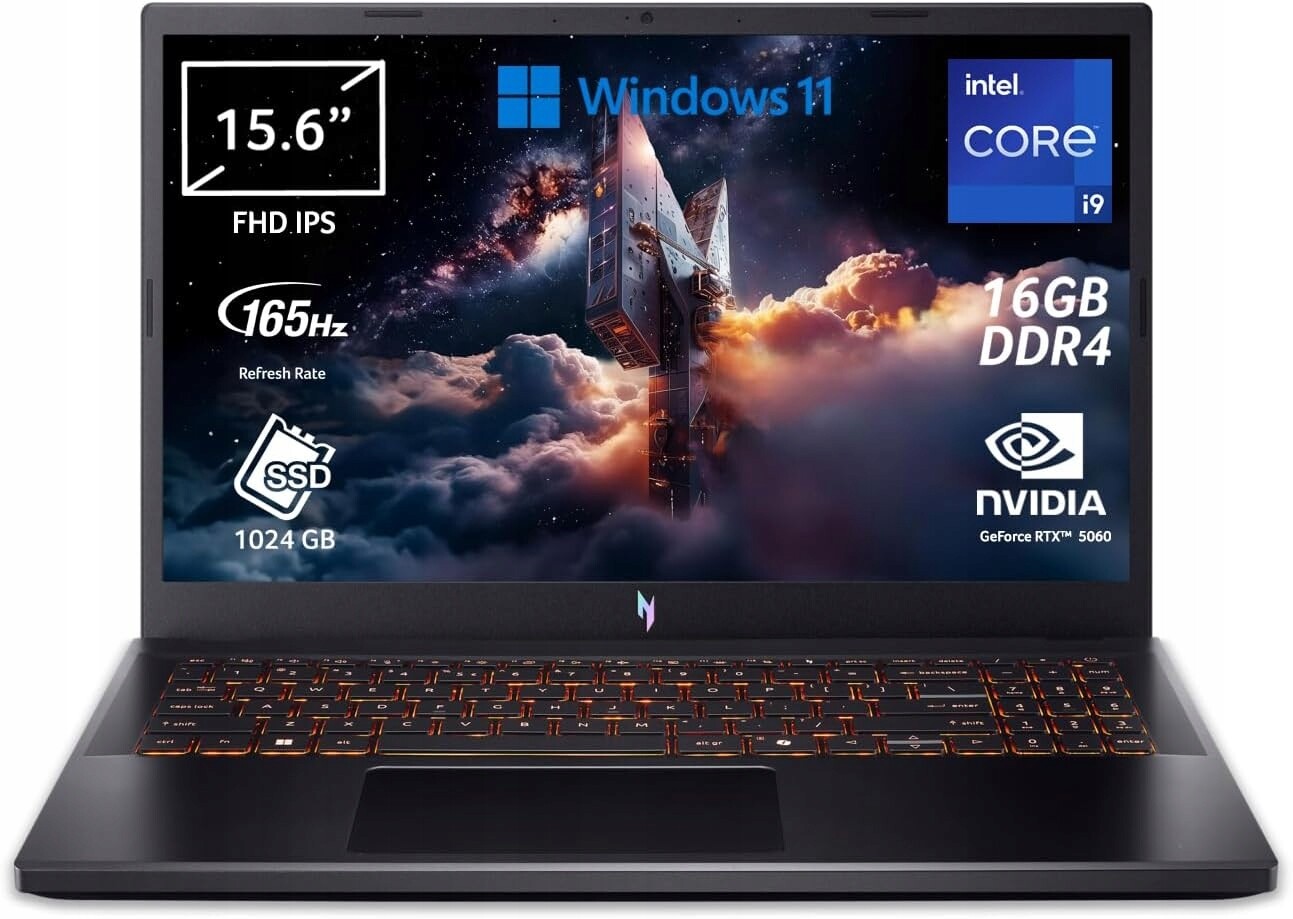 Notebook pro hráče Acer Nitro V15 Intel i9-13900H Rtx 5060 165Hz 16GB/1TB