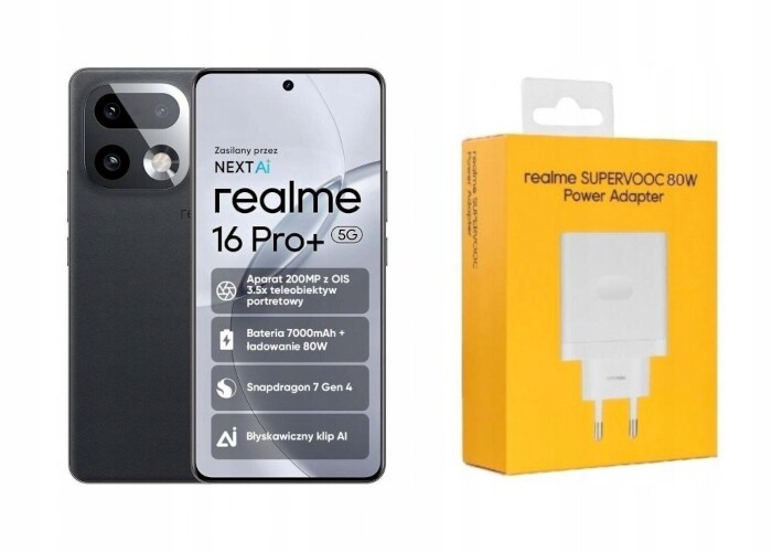 Smartphone realme 16 Pro+ 5G 12 Gb 512 Gb Ois Šedý Master Grey Nabíječka