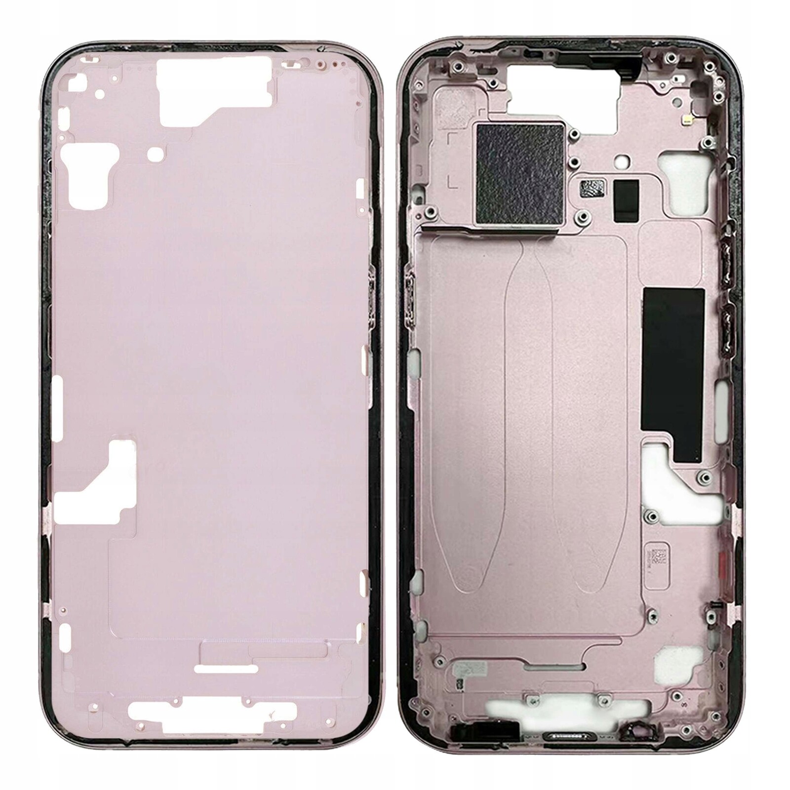 Tělo rámeček, středové pouzdro pro iPhone 15, růžová tlačítka
