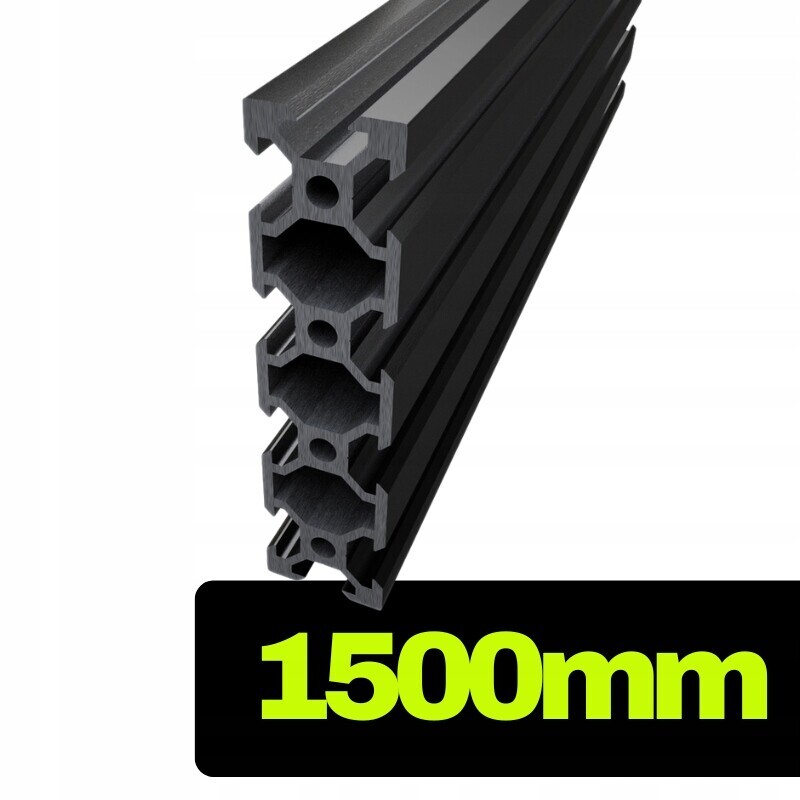 Hliníkový profil V-slot 2080 černý o délce 150 cm