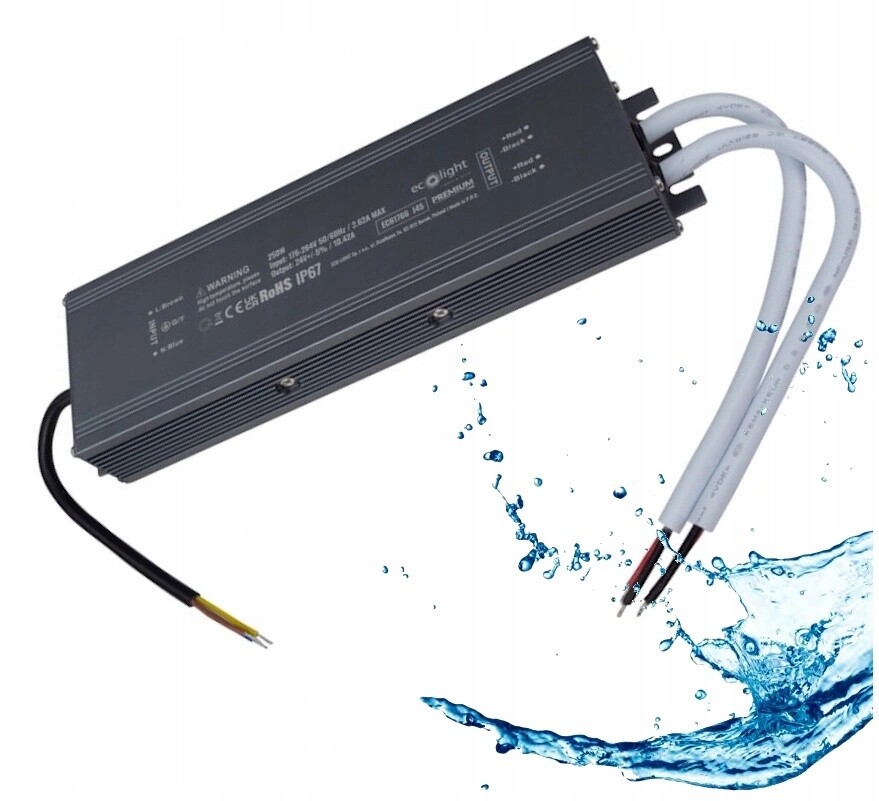 Napájecí zdroj pro Led Hermetický Vodotěsný 240W 24V 10,42A IP67 Premium Line