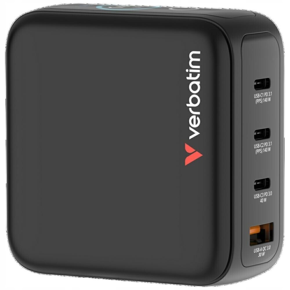 Síťová nabíječka Verbatim Mini GaN140W 3xUSB-C PD/1x Usb-a Qc