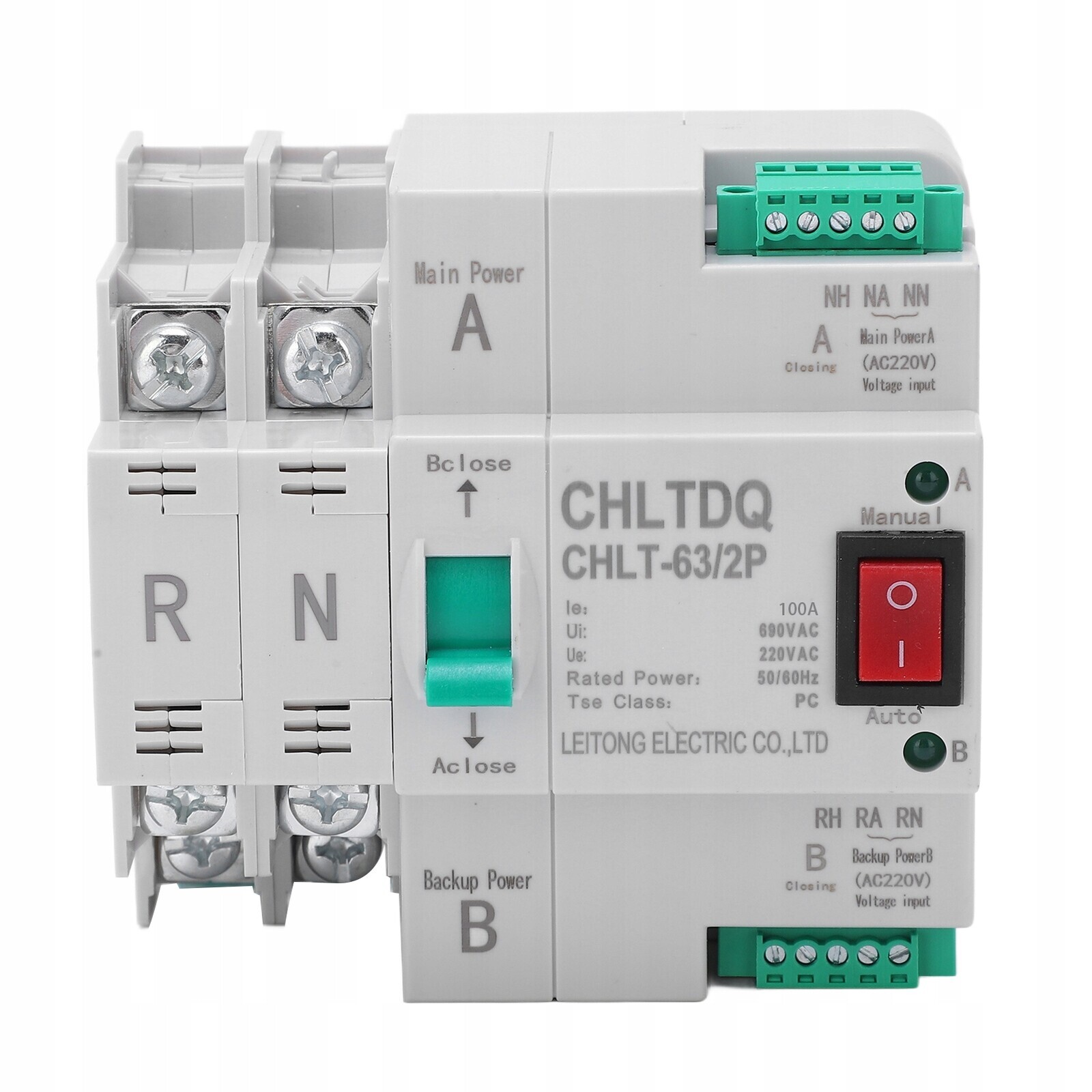 Automatický Přepínač Dvojitého Napájení Ac 220V 2P Din 100A