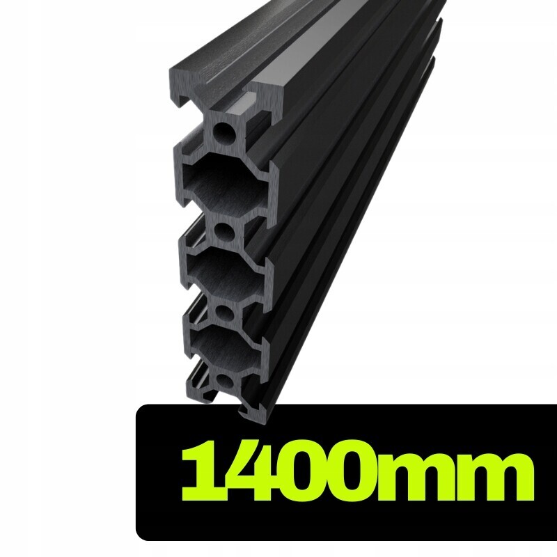 Hliníkový profil V-slot 2080 černý o délce 140 cm