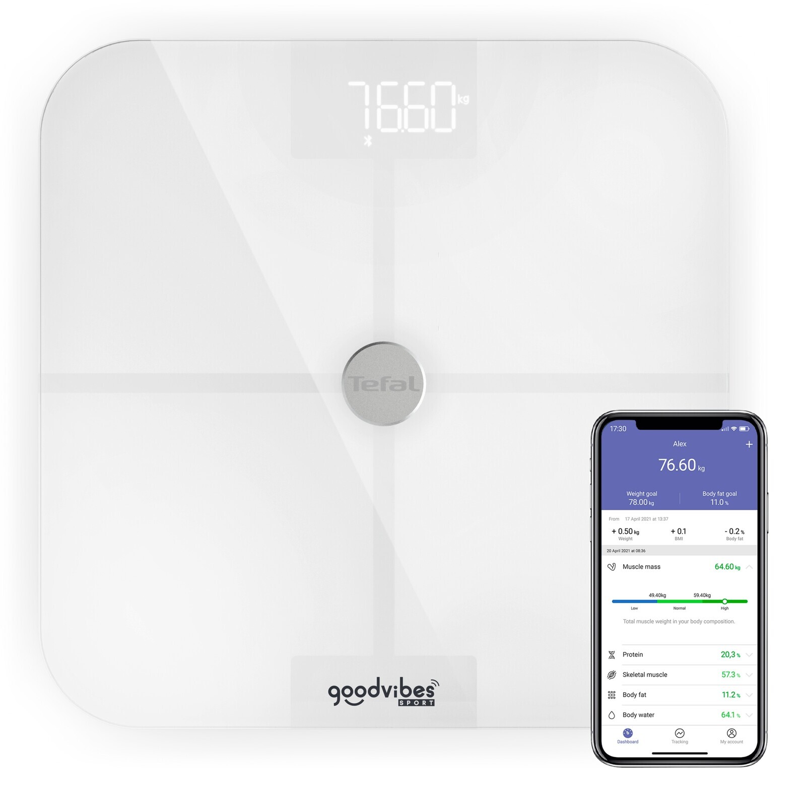 Analytická koupelnová váha Tefal Goodvibes BM9640 Bmi 180 kg