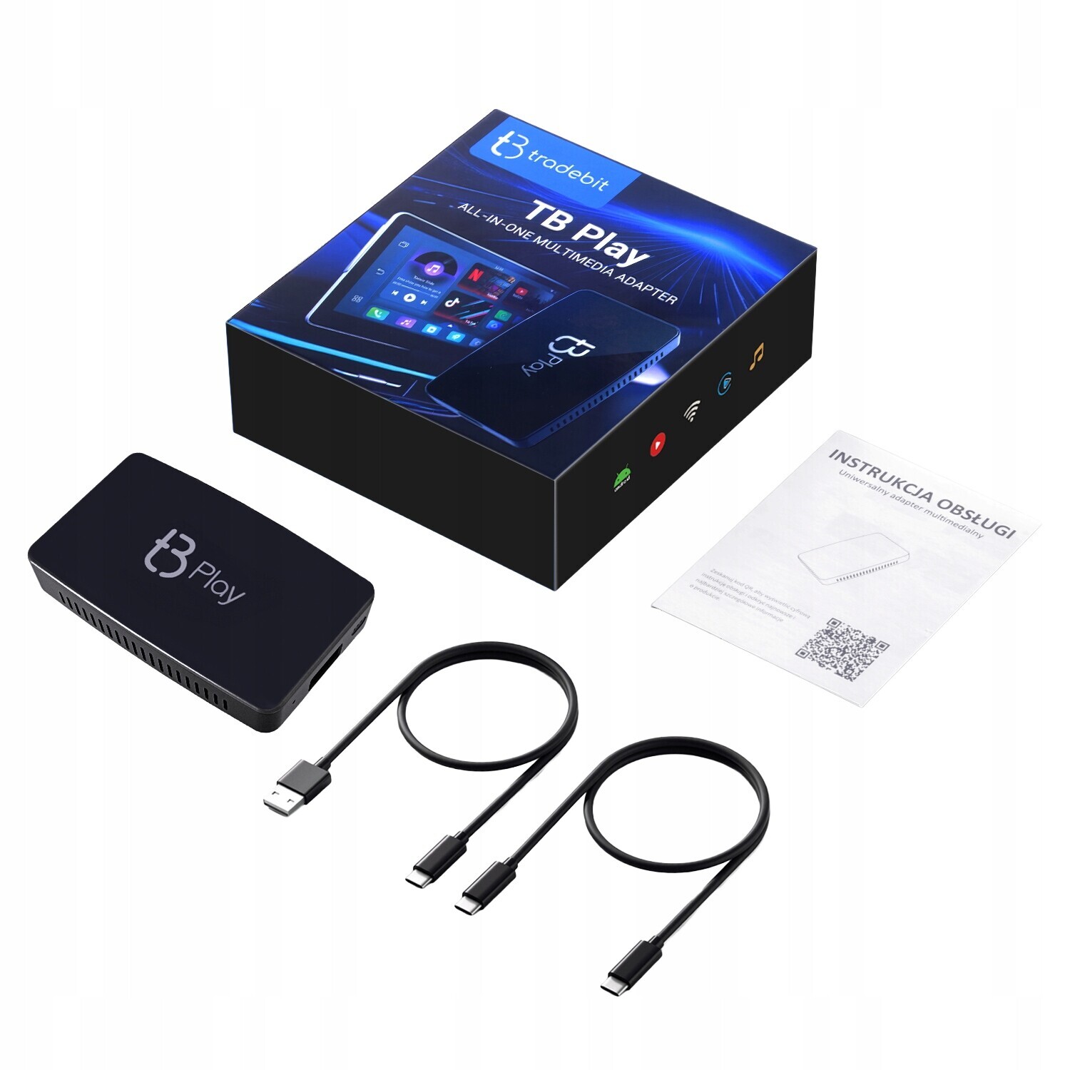 Bezdrátový adaptér Tb Play Tradebit Carplay Android Auto Android 12