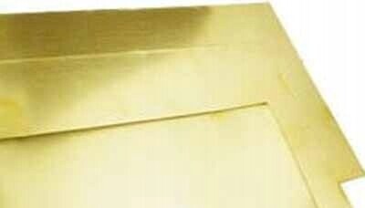 Mosazný plech s ochrannou fólií, tloušťka: 4.0 mm, formát: 100 x 100 mm