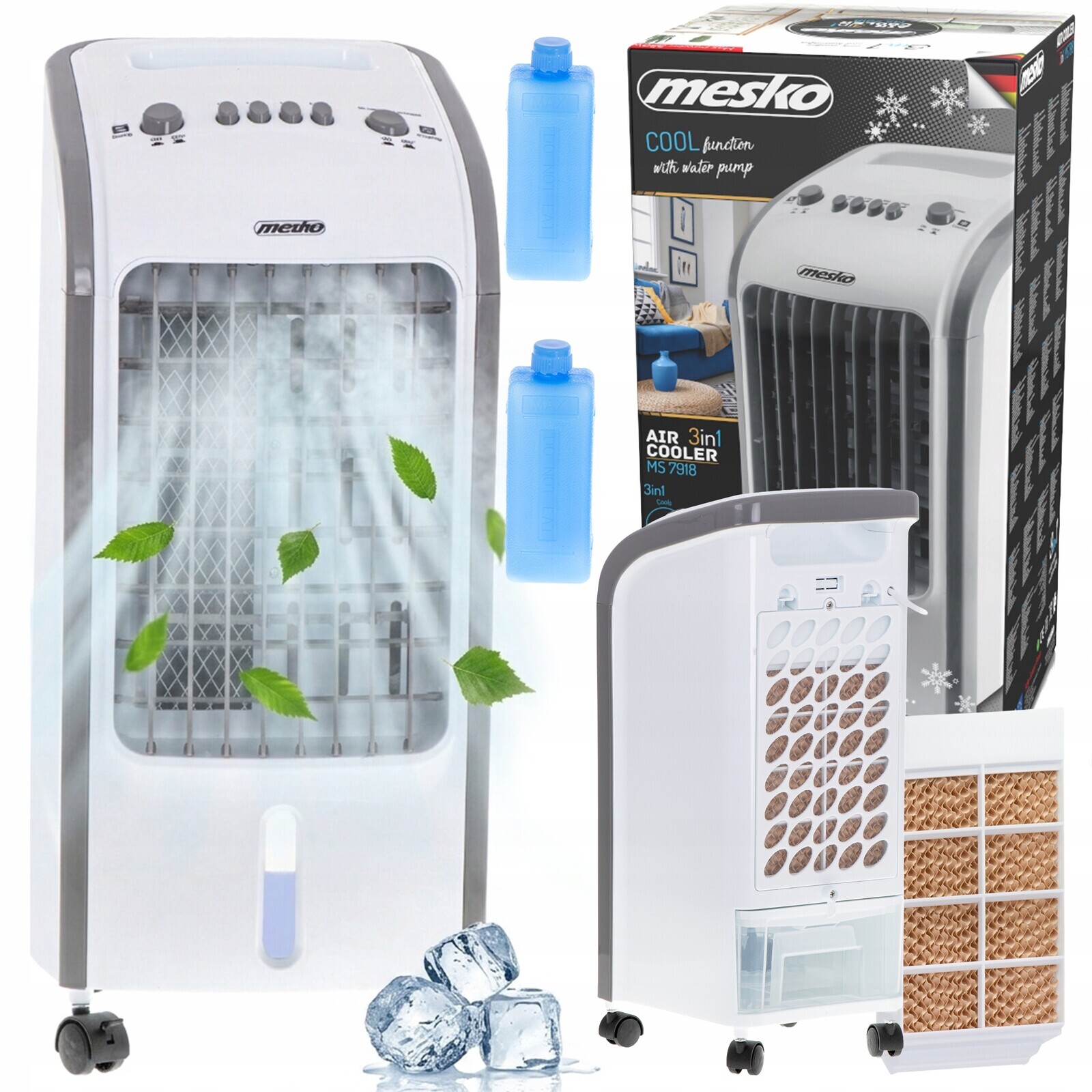 Mini Klimatizace Vodní Ventilátor Přenosný Mobilní Zvlhčovač Vzduchu 3v1 Tichý