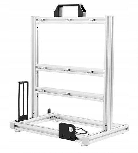 Metalfish BlockCase Silver – otevřená hliníková počítačová skříň Atx