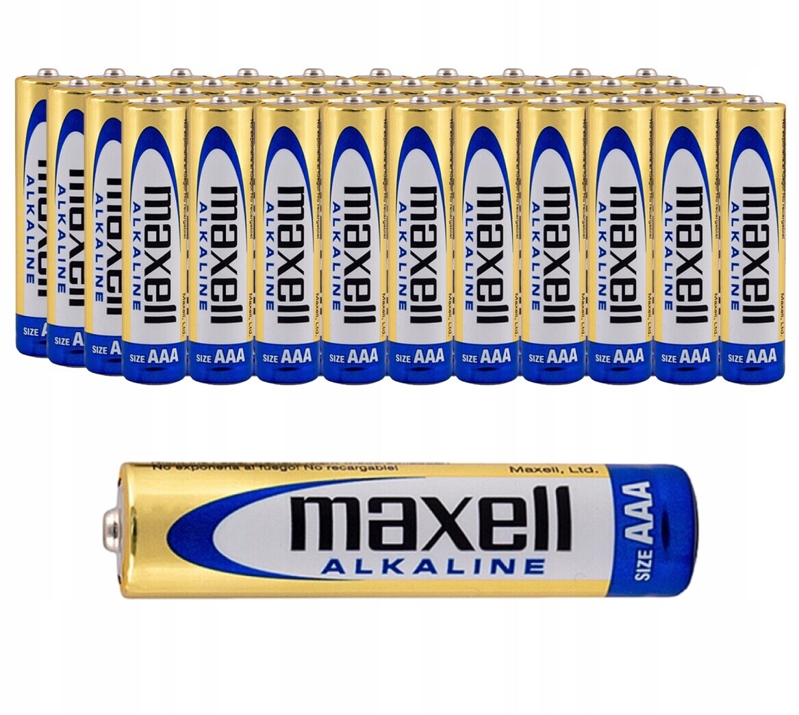 Baterie 40 Kusů Alkalické Maxell LR03 Aaa 1.5V LR3 Baterie Tužkové Baterie