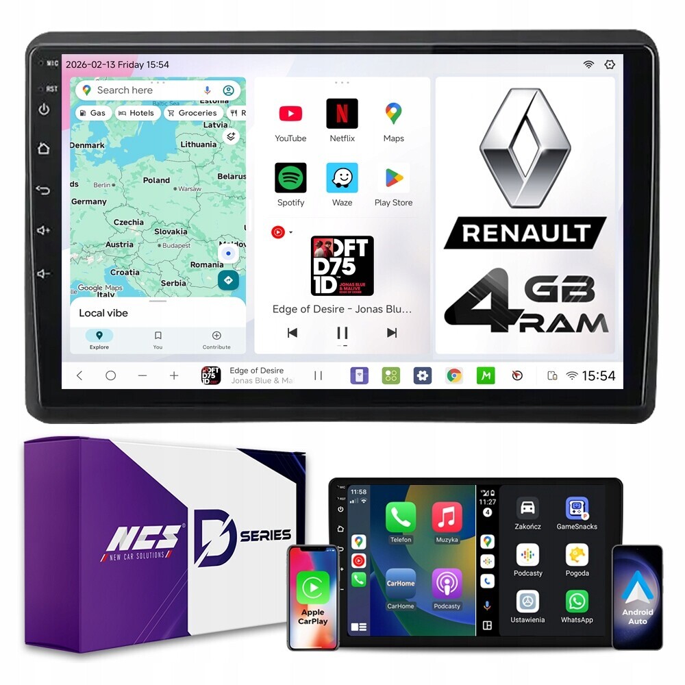 Rádio Navigace Ncs D10 Renault Master 2019-2024 Android 4GB Lte 10″