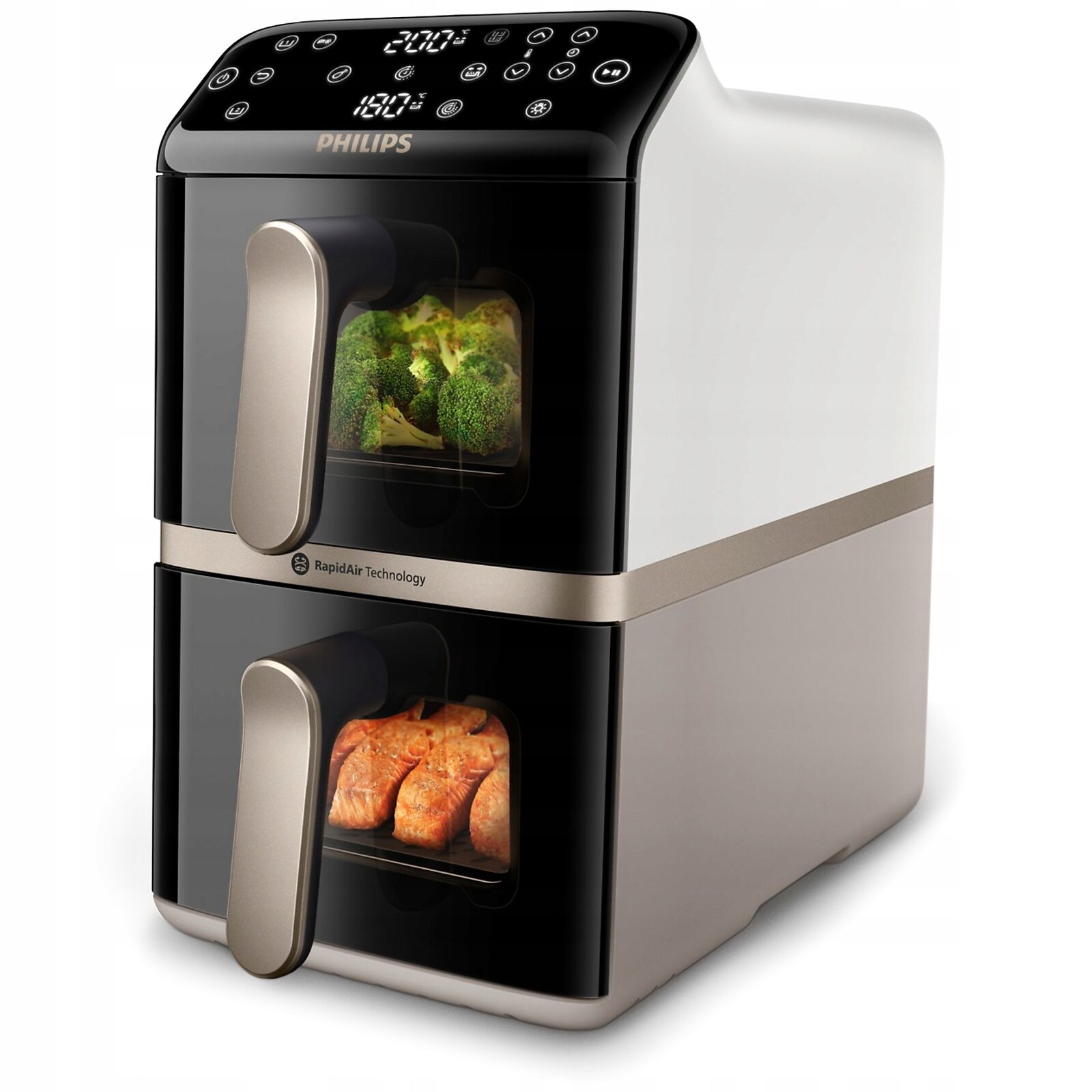 AirFryer Fritéza bez tuku Philips Ovi Dual Basket NA462/80 10 l