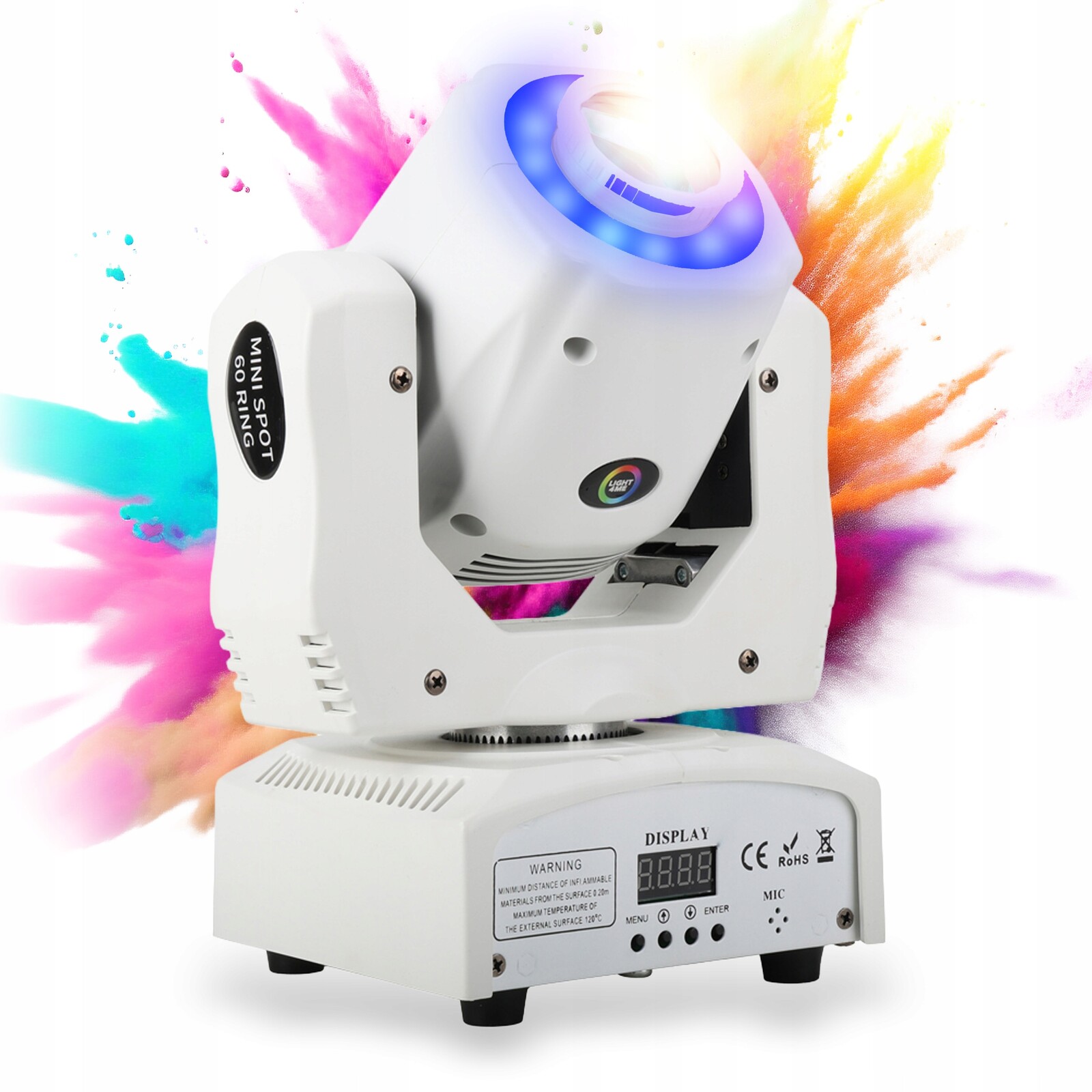 Pohyblivá Hlava Jevištní Světlo Hlava Led Mini Spot 60 Ring Wh 60W Rgb