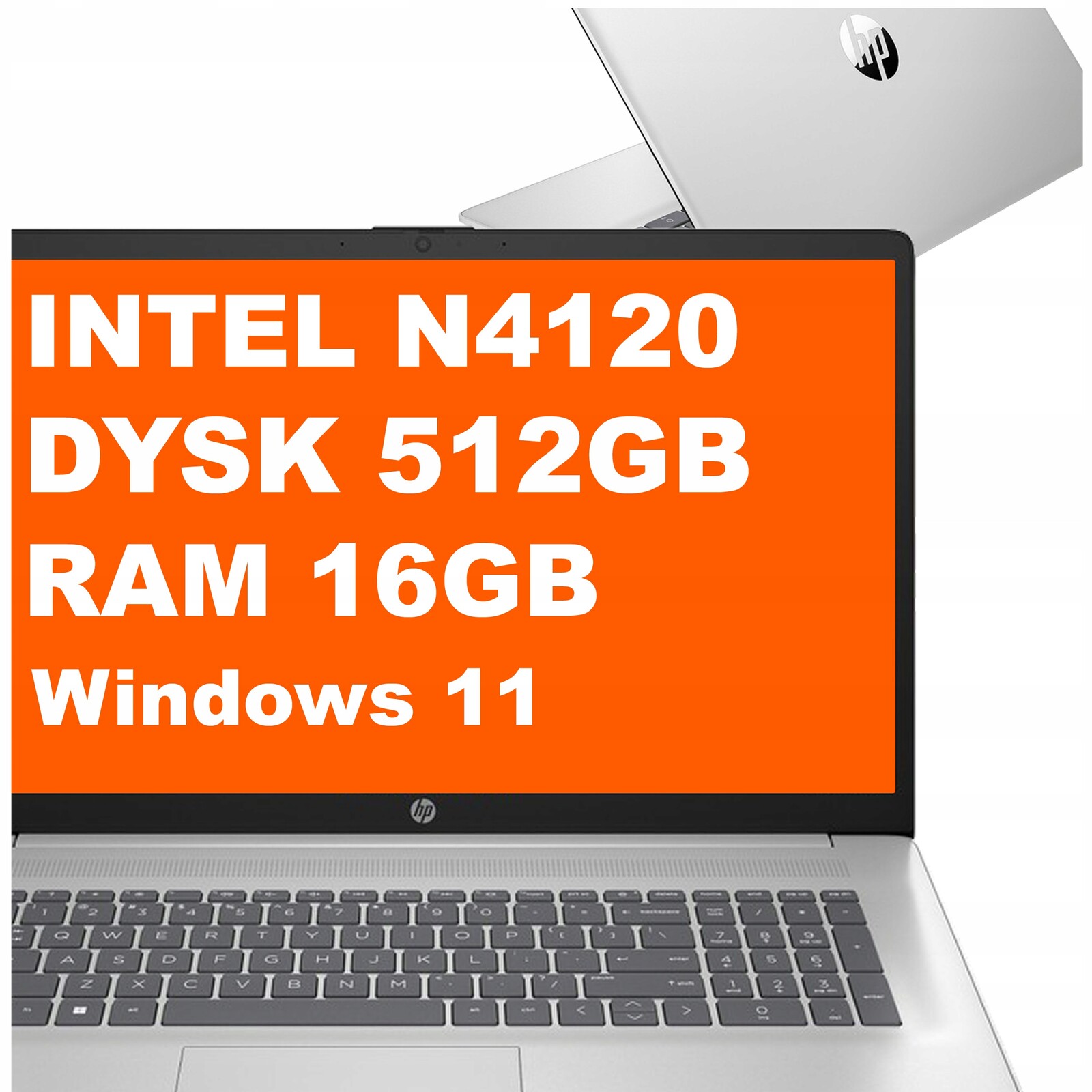 Notebook pro práci Hp 17-cn Intel N4120 16GB 512GB Intel Uhd Hd+ Win 11 Bílý