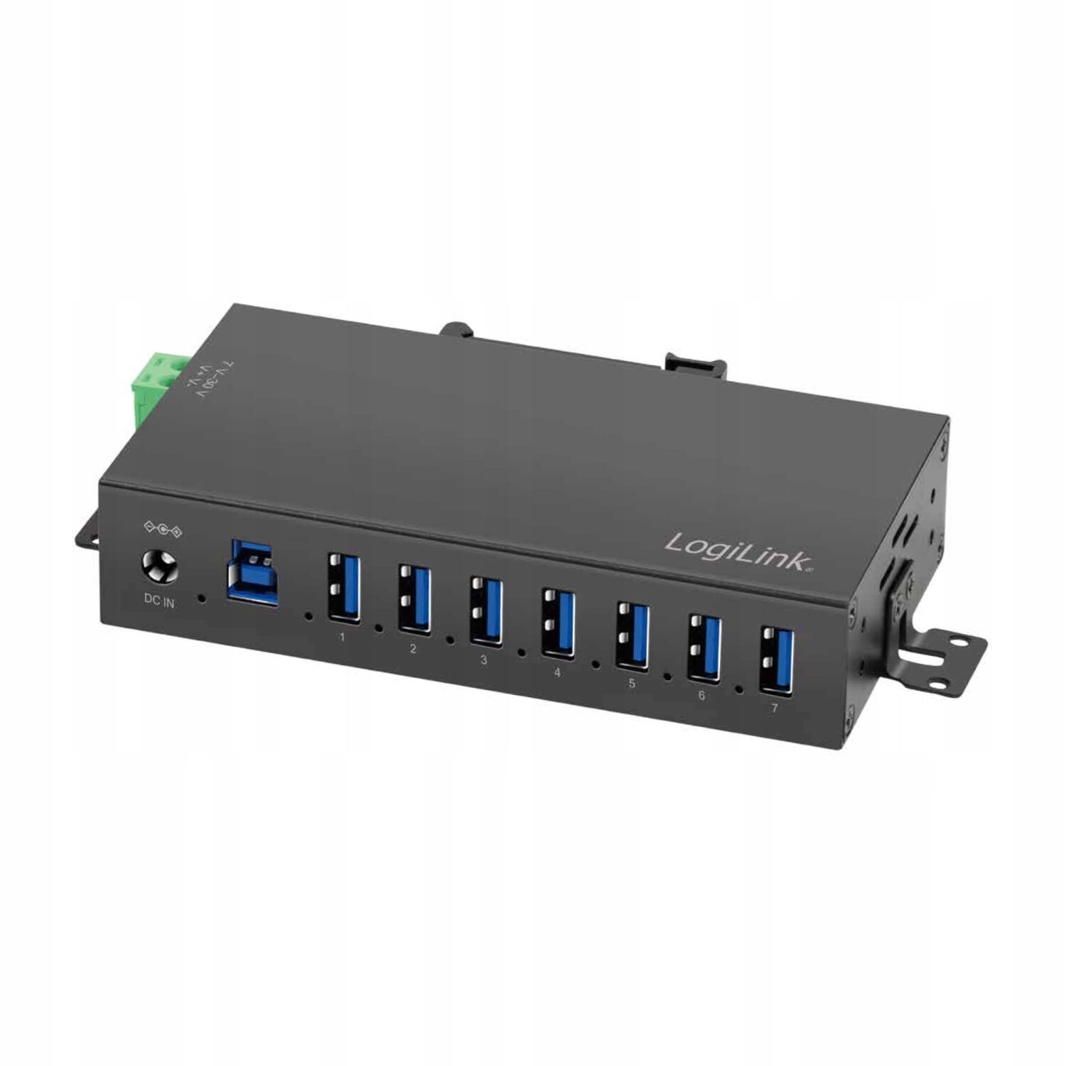 Usb 3.0 hub aktivní 7-portový Din průmyslový 5Gb/s stůl LogiLink