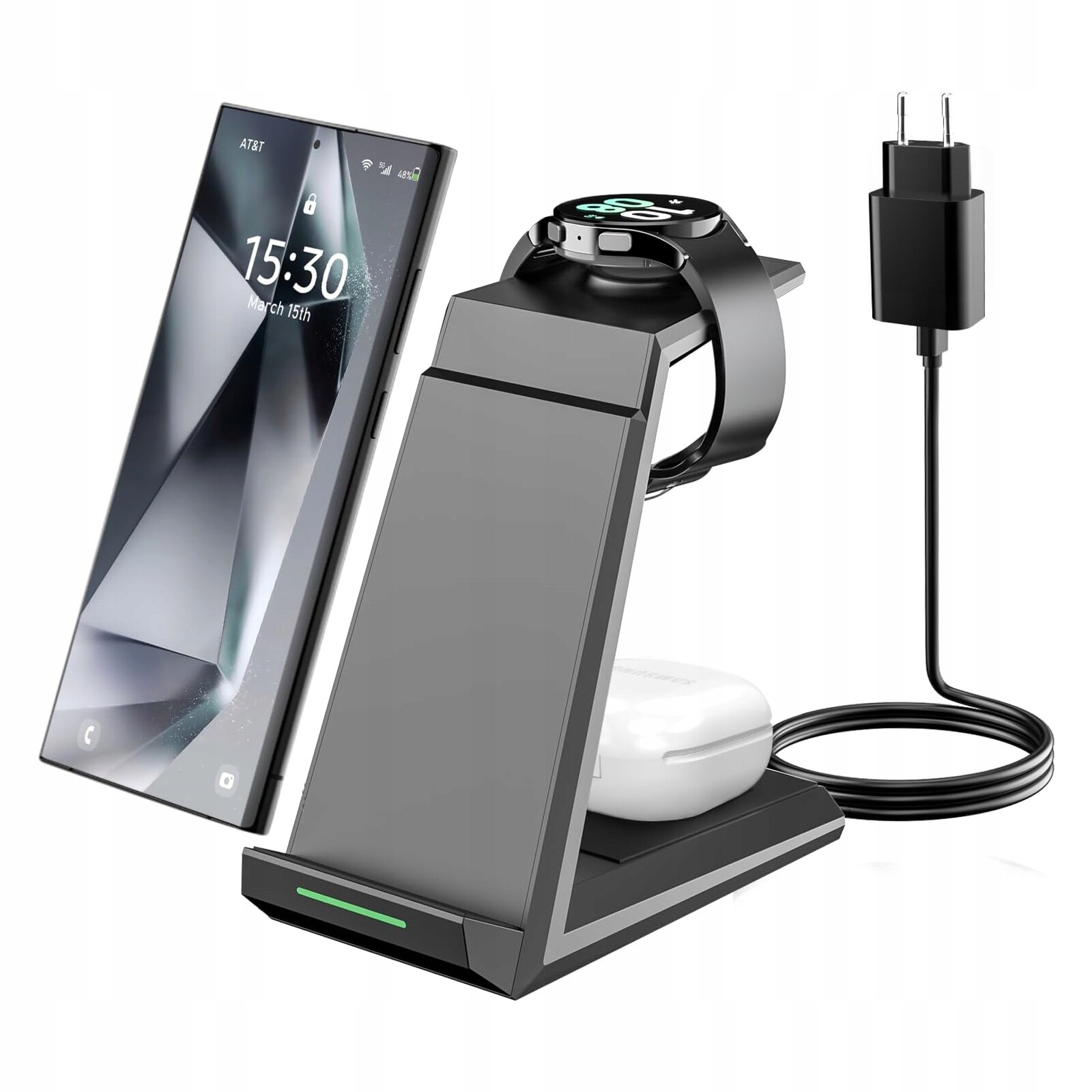 Indukční Nabíjecí Stanice 3v1 Pro Samsung 15W Galaxy Watch
