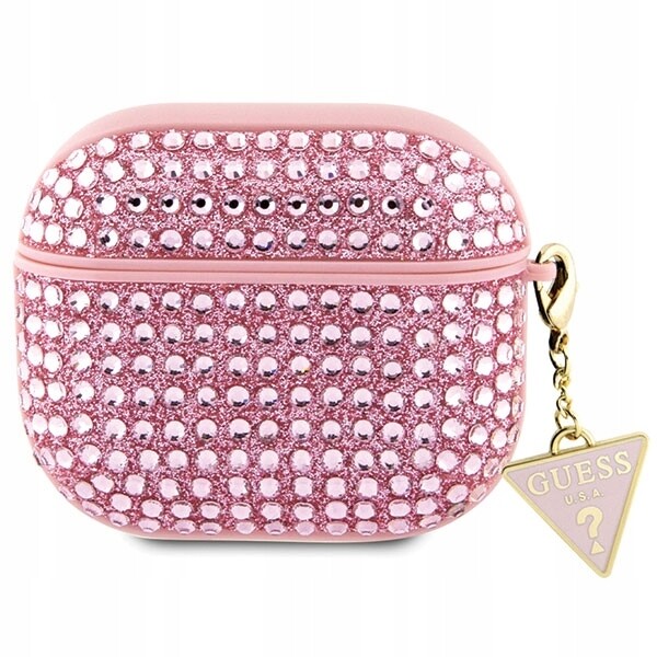 Guess GUA3HDGTPP AirPods 3 cover růžová/pink Rhinestone Triangle Charm