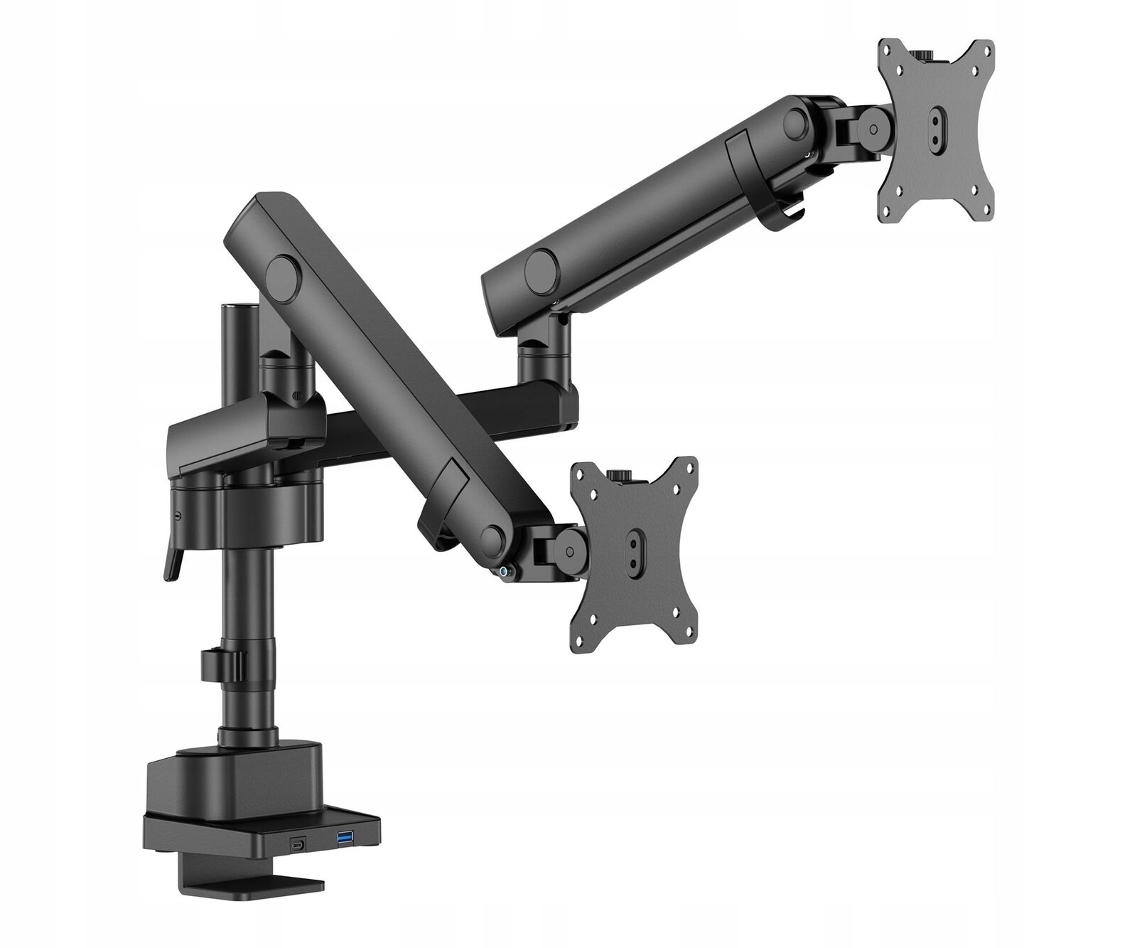 Držák pro 2 monitory Silver Monkey UM-510, Usb-c vstup 2x12 kg k psacímu stolu