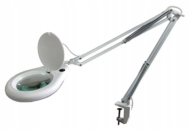 Lampa s lupou ZD-129A Led 5D s upevněním na stůl, nastavitelná, 80 diod, 7W, 5